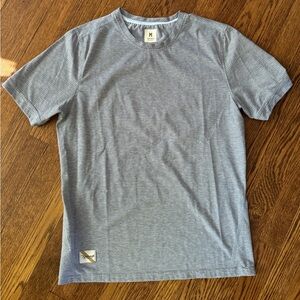 Tracksmith Gray Striped Short Sleeve Tee